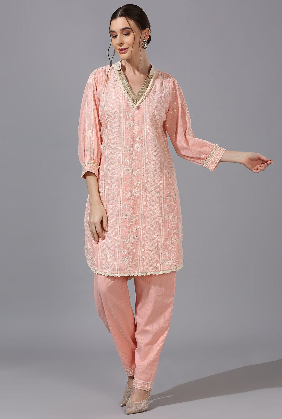 Light Pink Kuta & Pant Set