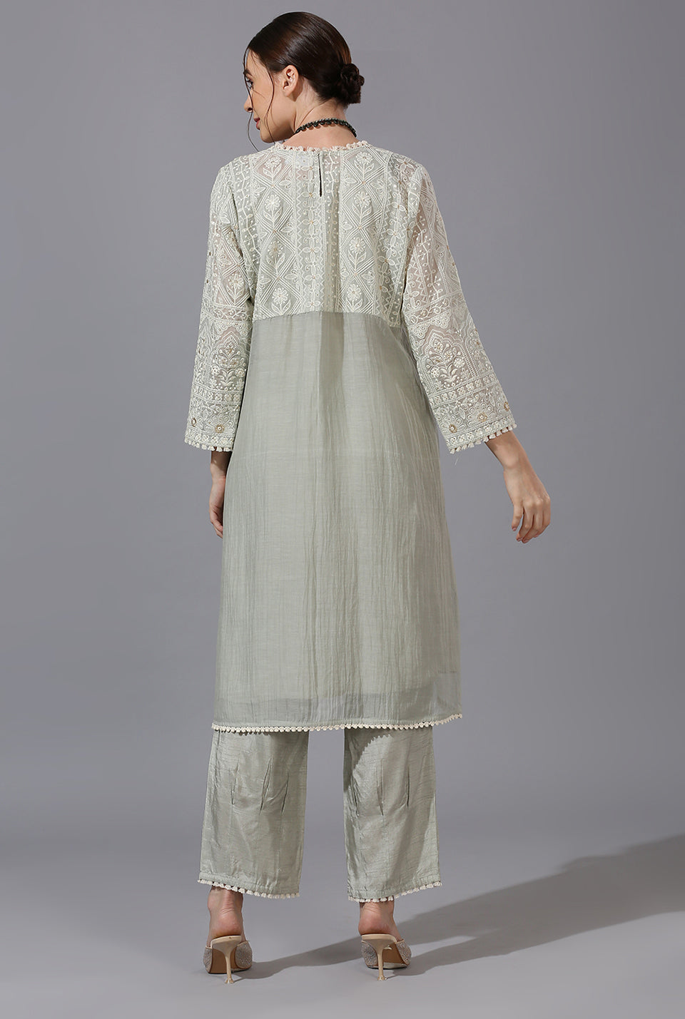 Sage Green Alia Cut Kurta Set