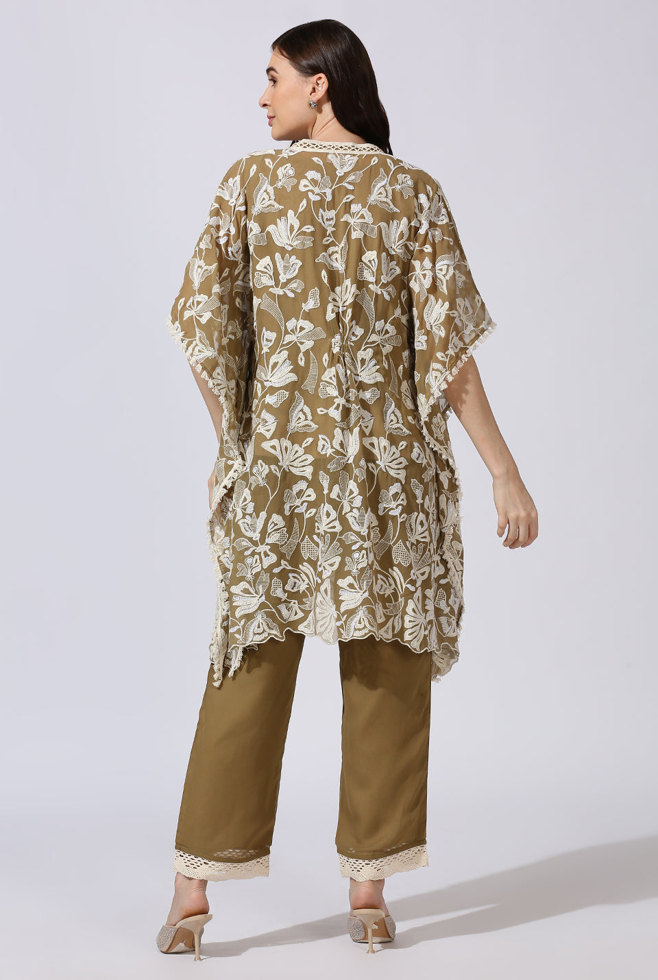 Khaki Floral Kaftan