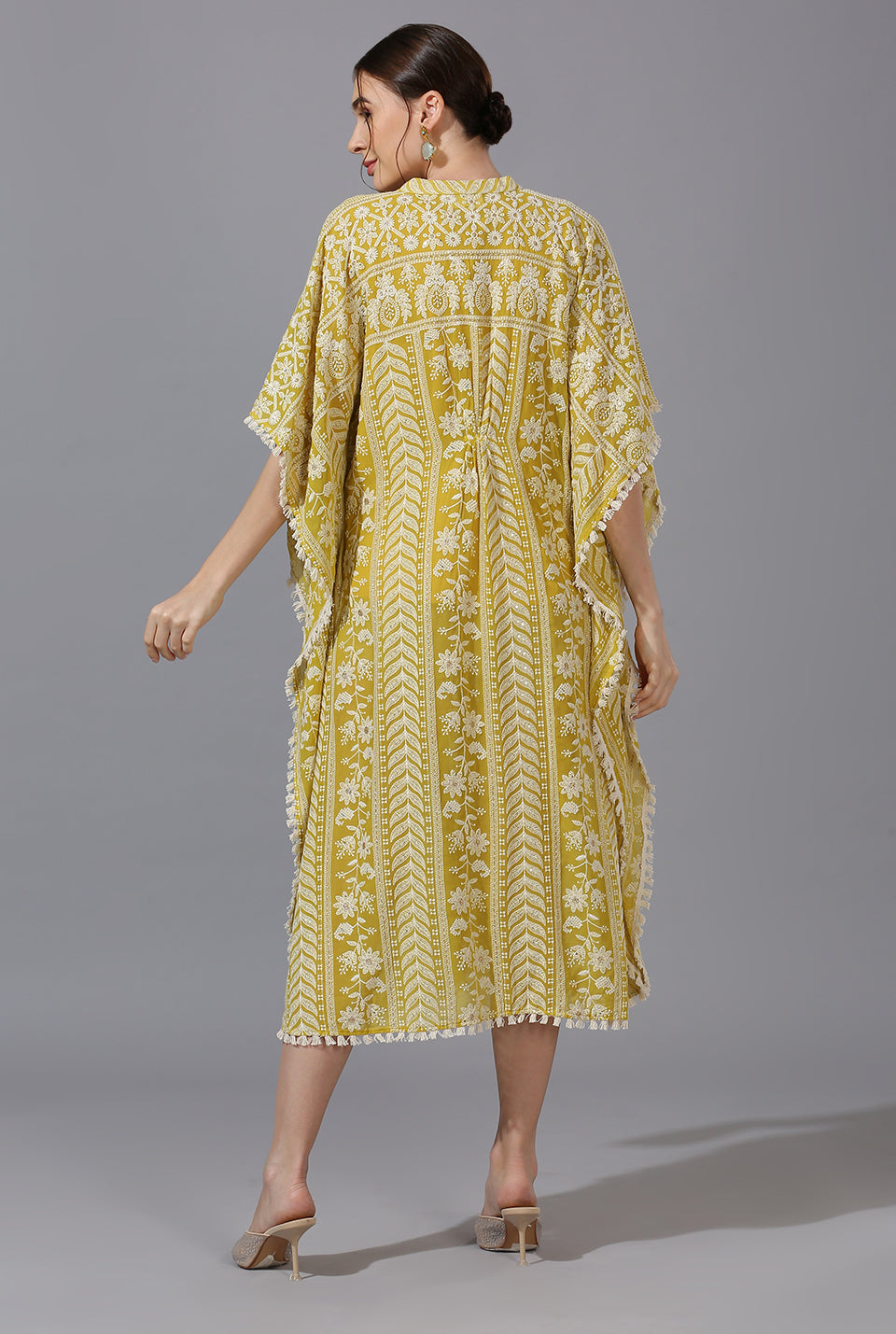 Yellow White Kaftan