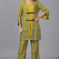 Yellow Grey Double Buckle Co-Ord Set