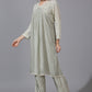 Sage Green Alia Cut Kurta Set