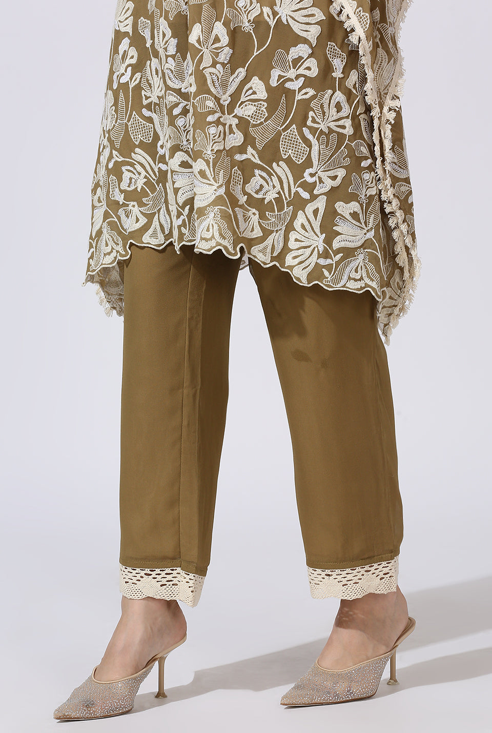 Khaki Floral Kaftan