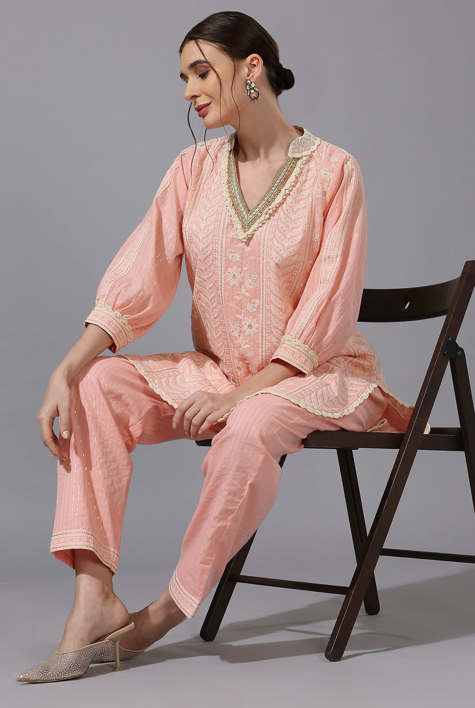 Light Pink Kuta & Pant Set