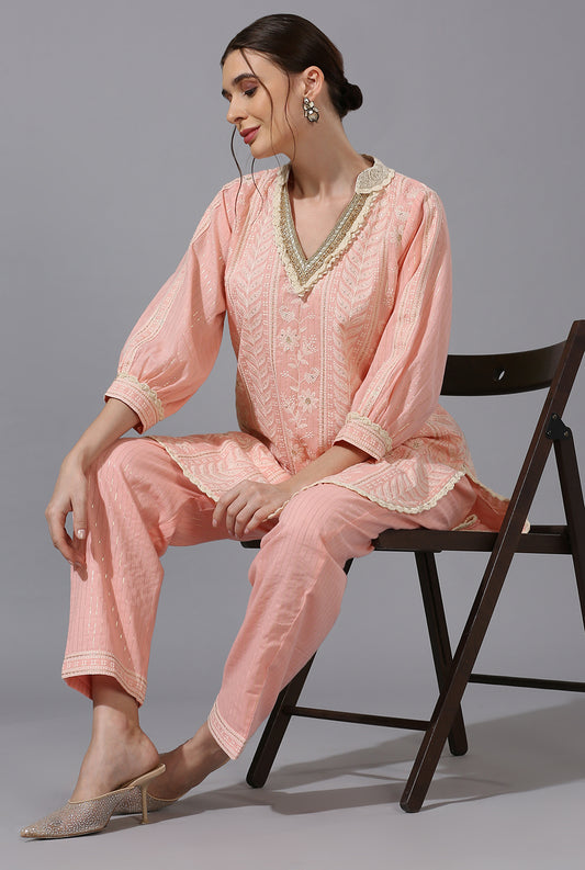 Light Pink Kuta & Pant Set