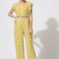 Yellow White Jumpsuit with Zardosi Belt