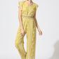 Yellow White Jumpsuit with Zardosi Belt