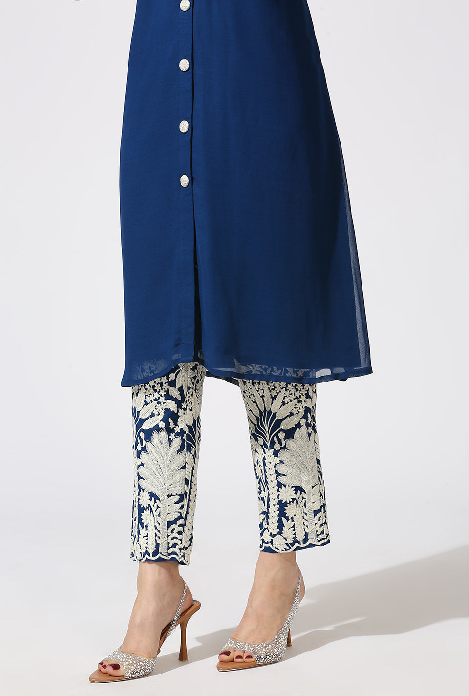 Blue Palm Shirt Set