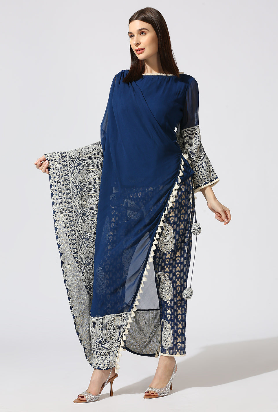 Blue One side Drape Set