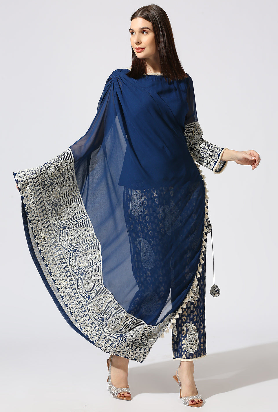 Blue One side Drape Set