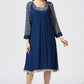 Blue Grey Mirror Aline Dress