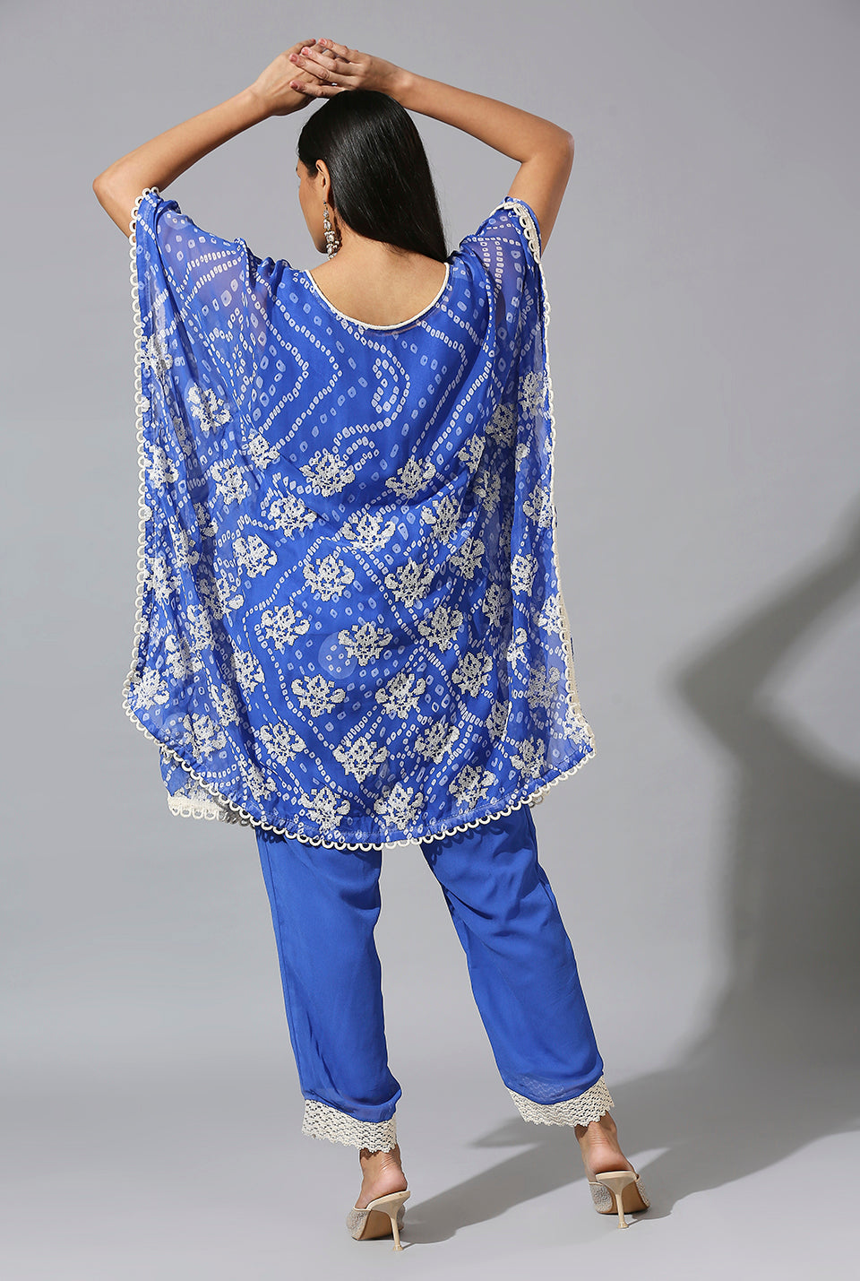 Blue Bandini Ring Kaftan Set