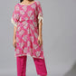 Pink Bandini Ring Kaftan Set