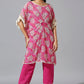 Pink Bandini Ring Kaftan Set