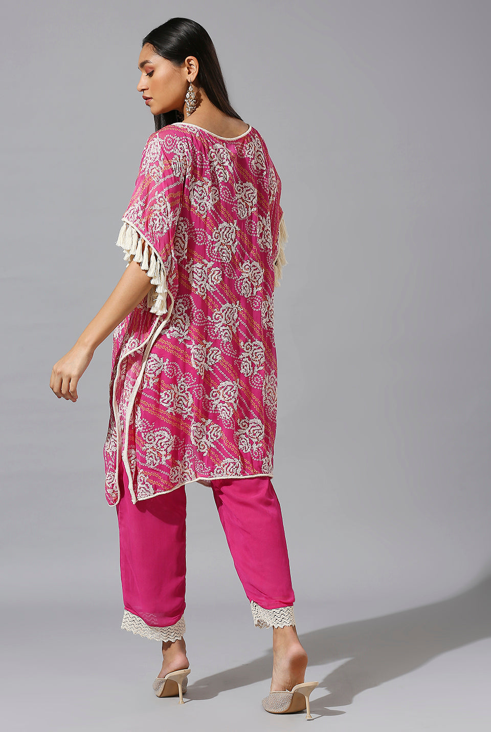 Pink Bandini Ring Kaftan Set