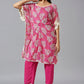 Pink Bandini Ring Kaftan Set