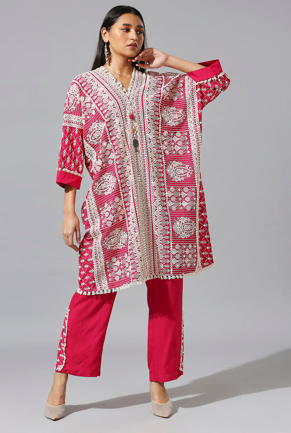 Rani Pink Mirror Pant Set