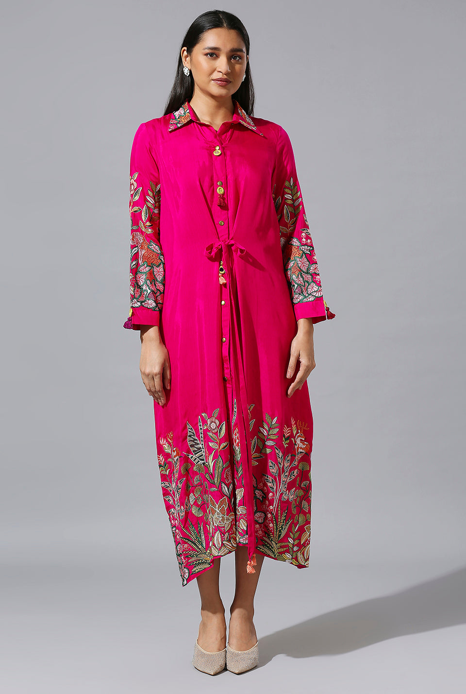 Rani Pink Jungle Shirt Dress