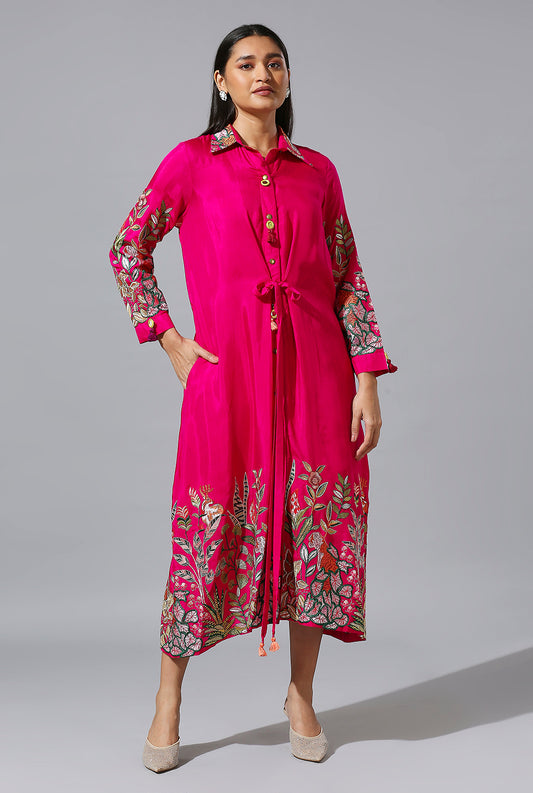 Rani Pink Jungle Shirt Dress