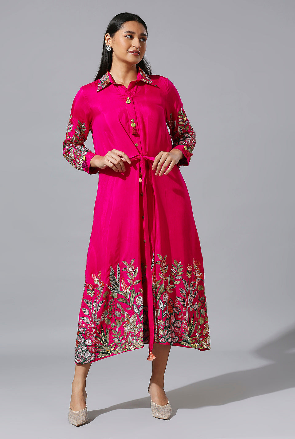 Rani Pink Jungle Shirt Dress