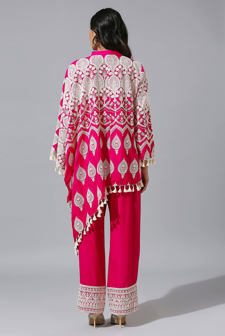 Rani Pink One Side Poncho Set