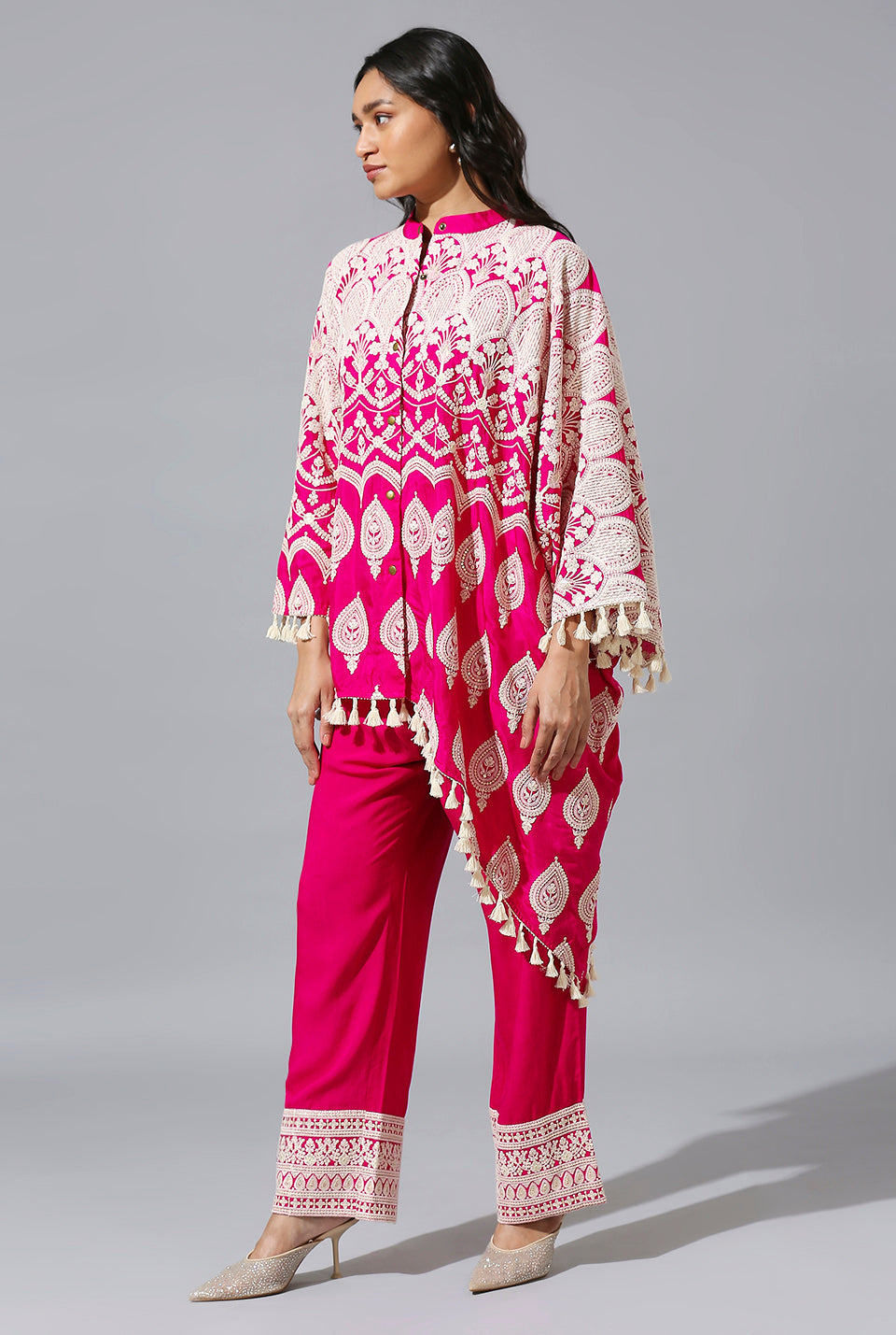 Rani Pink One Side Poncho Set