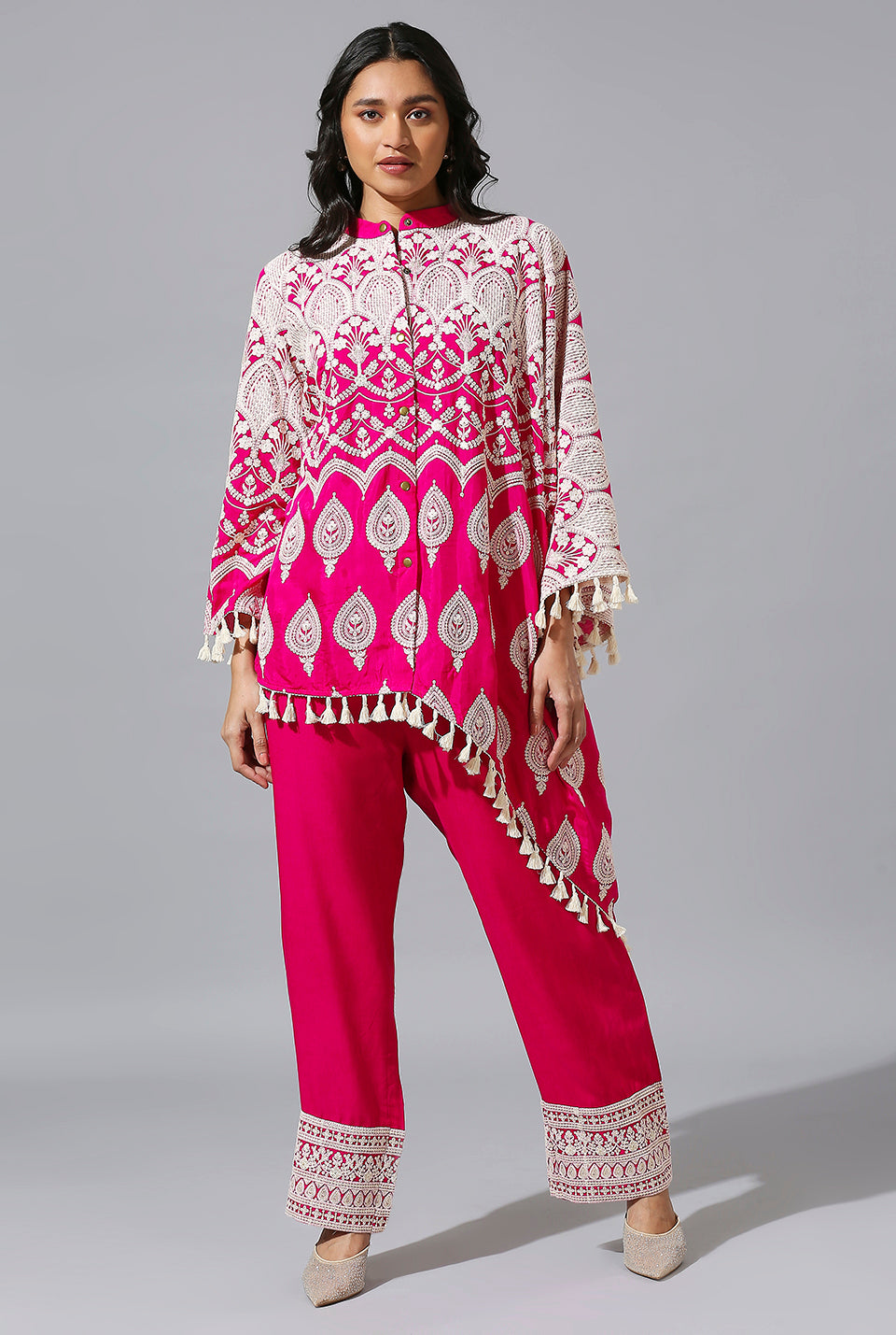 Rani Pink One Side Poncho Set