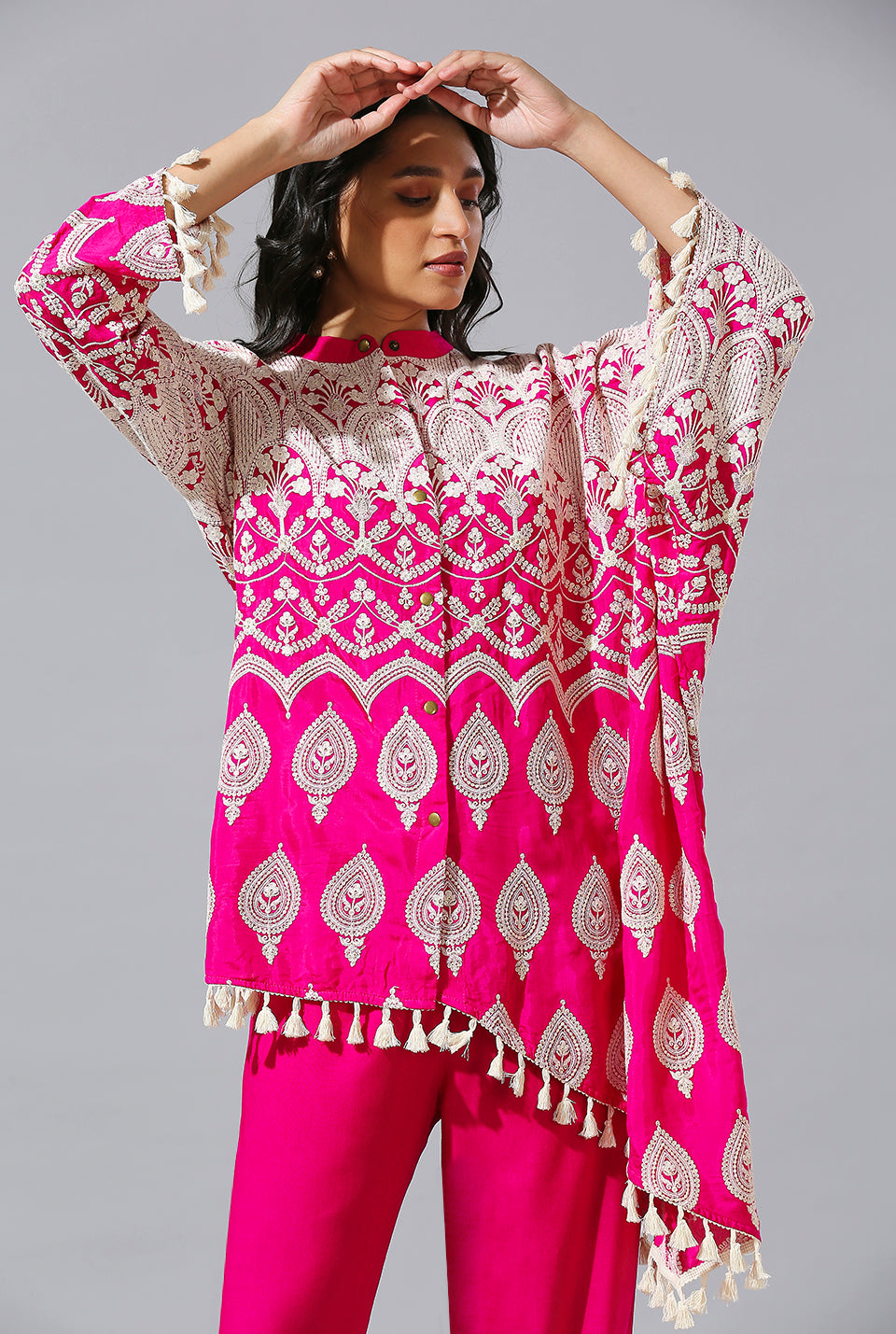 Rani Pink One Side Poncho Set