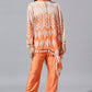 Orange One Side Poncho Set