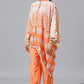 Orange One Side Poncho Set