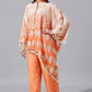 Orange One Side Poncho Set