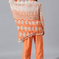 Orange One Side Poncho Set