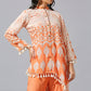 Orange One Side Poncho Set