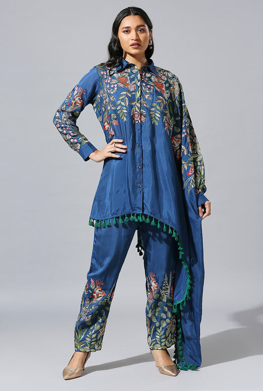 Blue Jungle One Side Open Sleeve Set