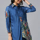 Blue Jungle Asymmetrical Shirt Set