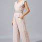 Light Mauve Jumpsuit with Zardosi Belt