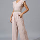 Light Mauve Jumpsuit with Zardosi Belt