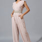 Light Mauve Jumpsuit with Zardosi Belt