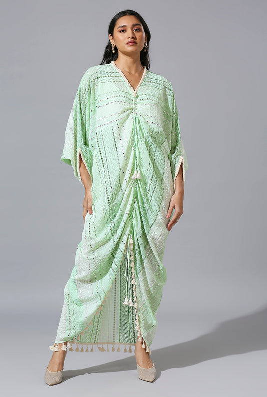 Mint Green Long Cowl Dress