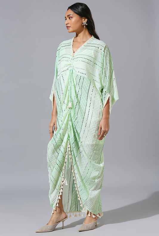 Mint Green Long Cowl Dress