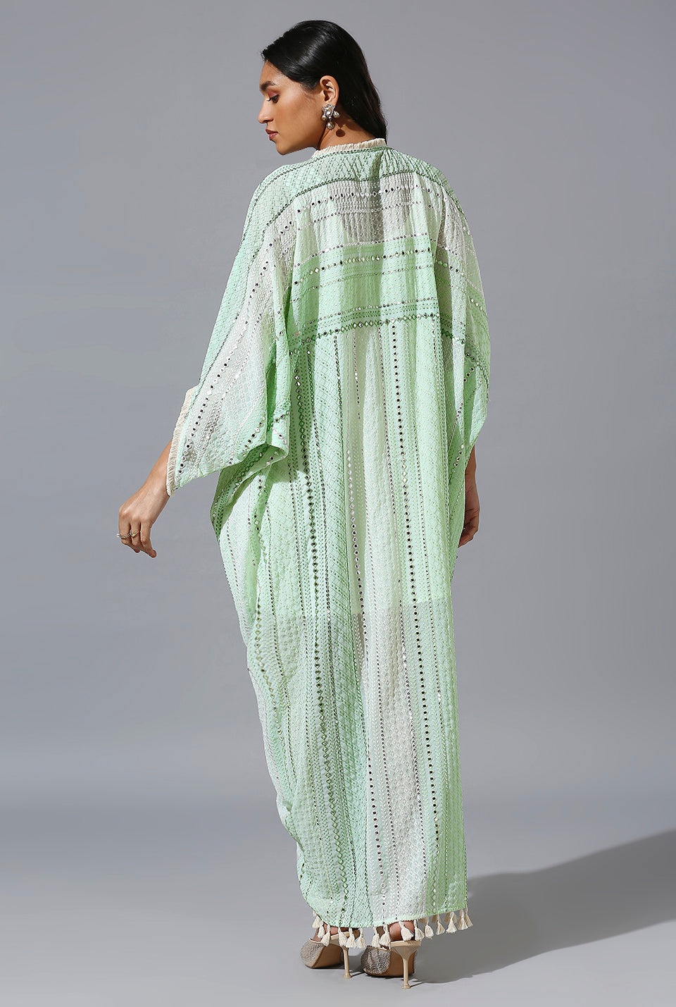 Mint Green Long Cowl Dress