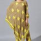 Beige Yellow One Side Poncho Set