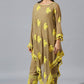 Beige Yellow One Side Poncho Set