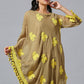 Beige Yellow One Side Poncho Set