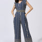 Blue Grey Jumpsuit with Zardosi Belt