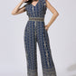 Blue Grey Jumpsuit with Zardosi Belt