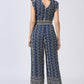 Blue Grey Jumpsuit with Zardosi Belt