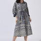 Blue White Dola Silk Dress