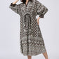 Ash Grey White Dola Silk Dress